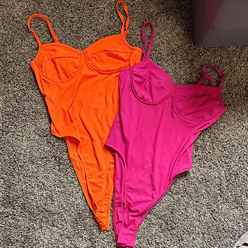 SHEIN Orange and Pink Bodysuits